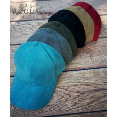 NWT Boutique CC Faux Suede Baseball Caps  Teal  Gray  Olive  Black  Beige  Red  eb-42679595